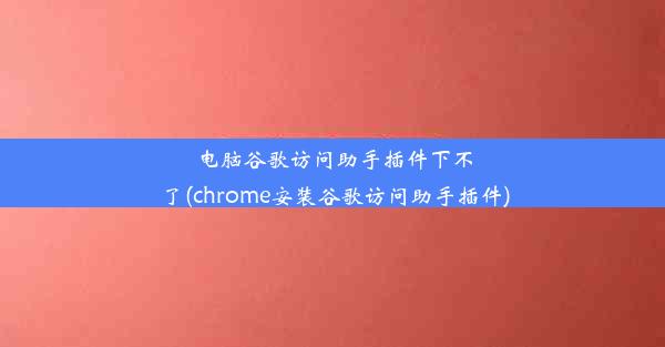 电脑谷歌访问助手插件下不了(chrome安装谷歌访问助手插件)