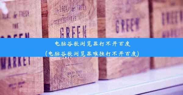 电脑谷歌浏览器打不开百度(电脑谷歌浏览器唯独打不开百度)