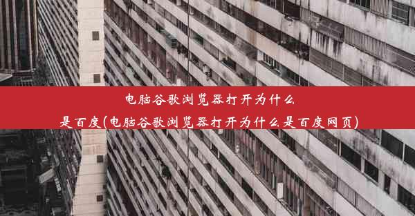 电脑谷歌浏览器打开为什么是百度(电脑谷歌浏览器打开为什么是百度网页)