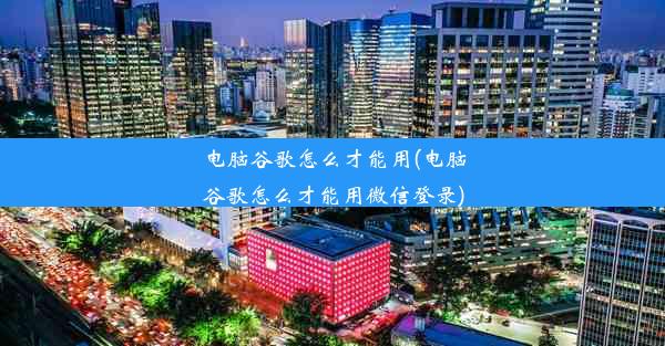 电脑谷歌怎么才能用(电脑谷歌怎么才能用微信登录)