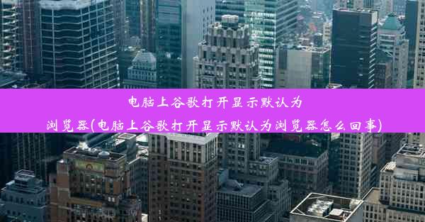 电脑上谷歌打开显示默认为浏览器(电脑上谷歌打开显示默认为浏览器怎么回事)