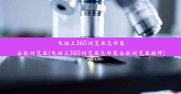 电脑上360浏览器怎样装谷歌浏览器(电脑上360浏览器怎样装谷歌浏览器插件)