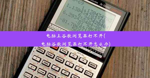 电脑上谷歌浏览器打不开(电脑谷歌浏览器打不开怎么办)