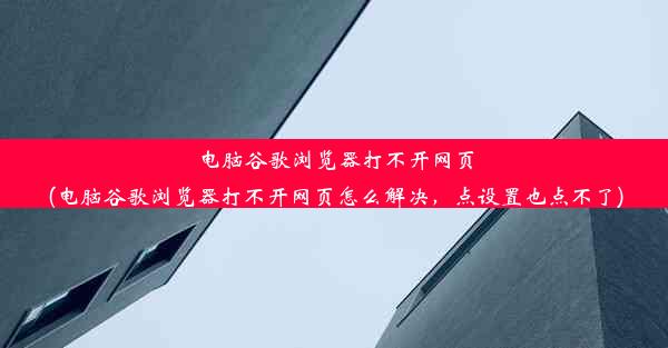 电脑谷歌浏览器打不开网页(电脑谷歌浏览器打不开网页怎么解决，点设置也点不了)