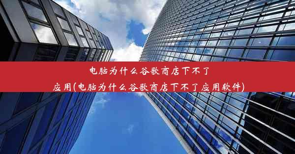 电脑为什么谷歌商店下不了应用(电脑为什么谷歌商店下不了应用软件)