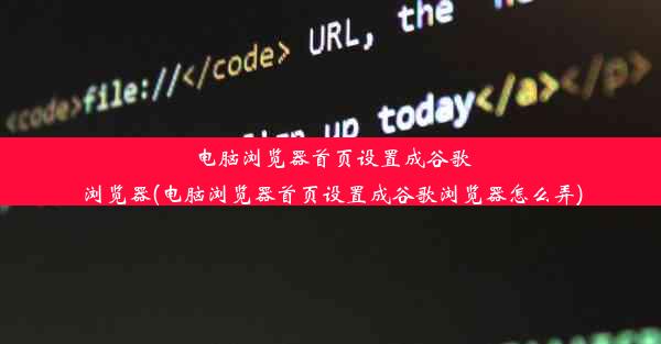 电脑浏览器首页设置成谷歌浏览器(电脑浏览器首页设置成谷歌浏览器怎么弄)