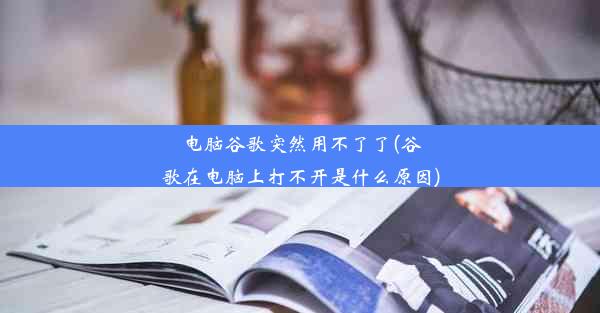 电脑谷歌突然用不了了(谷歌在电脑上打不开是什么原因)