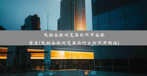 电脑谷歌浏览器打不开谷歌商店(电脑谷歌浏览器为什么打不开网站)