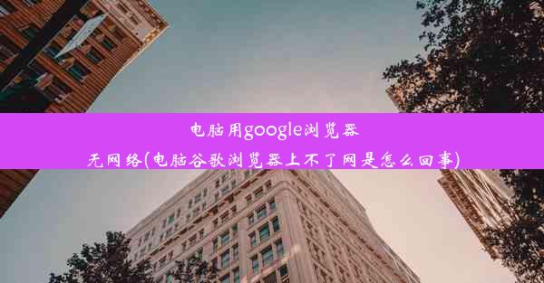 电脑用google浏览器无网络(电脑谷歌浏览器上不了网是怎么回事)