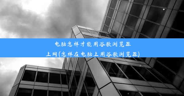 电脑怎样才能用谷歌浏览器上网(怎样在电脑上用谷歌浏览器)