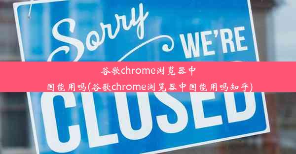 谷歌chrome浏览器中国能用吗(谷歌chrome浏览器中国能用吗知乎)