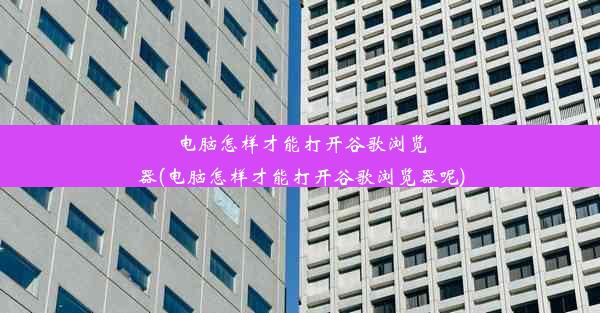 电脑怎样才能打开谷歌浏览器(电脑怎样才能打开谷歌浏览器呢)