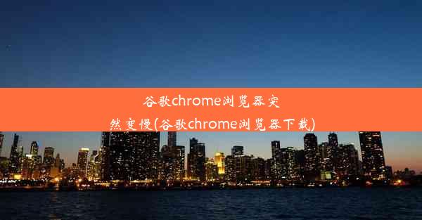 谷歌chrome浏览器突然变慢(谷歌chrome浏览器下载)