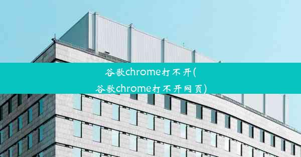 谷歌chrome打不开(谷歌chrome打不开网页)