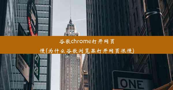 谷歌chrome打开网页慢(为什么谷歌浏览器打开网页很慢)