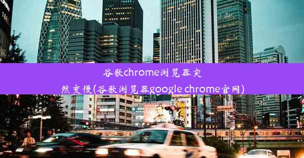 谷歌chrome浏览器突然变慢(谷歌浏览器google chrome官网)