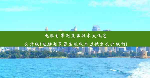 电脑自带浏览器版本太低怎么升级(电脑浏览器系统版本过低怎么升级啊)