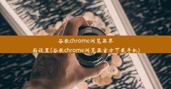 谷歌chrome浏览器界面设置(谷歌chrome浏览器官方下载手机)