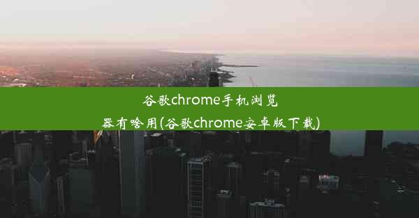 谷歌chrome手机浏览器有啥用(谷歌chrome安卓版下载)